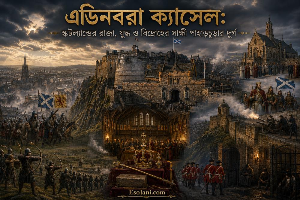 এডিনবরা ক্যাসেল: স্কটল্যান্ডের রাজা, যুদ্ধ ও বিদ্রোহের সাক্ষী পাহাড়চূড়ার দুর্গ
