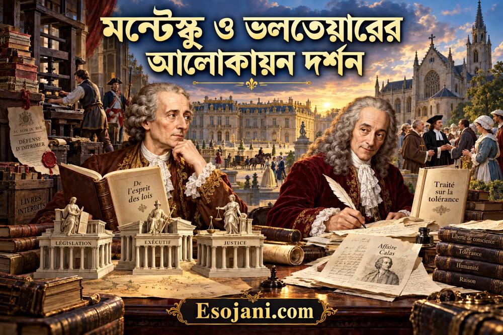 মন্টেস্কু ও ভলতেয়ার: ক্ষমতার বিভাজন, ধর্মীয় সহনশীলতা ও মতপ্রকাশের স্বাধীনতা
