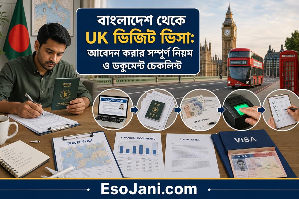 বাংলাদেশ থেকে যুক্তরাজ্য ভিজিট ভিসা: আবেদন করার সম্পূর্ণ নিয়ম ও ডকুমেন্ট চেকলিস্ট