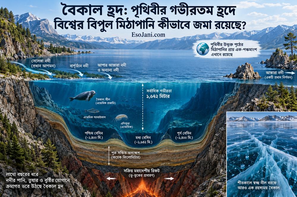 বৈকাল হ্রদ: পৃথিবীর গভীরতম হ্রদে বিশ্বের বিপুল মিঠাপানি কীভাবে জমা রয়েছে?