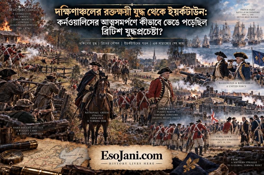 দক্ষিণাঞ্চলের রক্তক্ষয়ী যুদ্ধ থেকে ইয়র্কটাউন: কর্নওয়ালিসের আত্মসমর্পণে যেভাবে ভেঙে পড়েছিল ব্রিটিশ যুদ্ধপ্রচেষ্টা