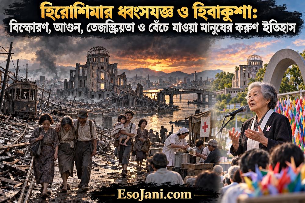 হিরোশিমার ধ্বংসযজ্ঞ ও হিবাকুশা: বিস্ফোরণ, আগুন ও তেজস্ক্রিয়তার করুণ ইতিহাস
