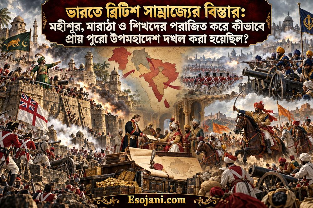 ভারতে ব্রিটিশ সাম্রাজ্যের বিস্তার: মহীশূর, মারাঠা ও শিখ শক্তির পতনের ইতিহাস