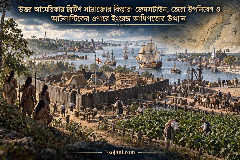 উত্তর আমেরিকায় ব্রিটিশ সাম্রাজ্যের বিস্তার: জেমসটাউন থেকে তেরো উপনিবেশ প্রতিষ্ঠার ইতিহাস
