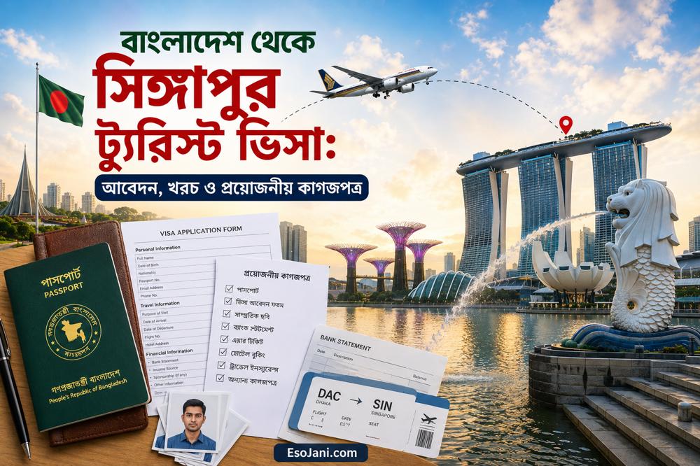বাংলাদেশ থেকে সিঙ্গাপুর ট্যুরিস্ট ভিসা: আবেদন, খরচ ও প্রয়োজনীয় কাগজপত্র