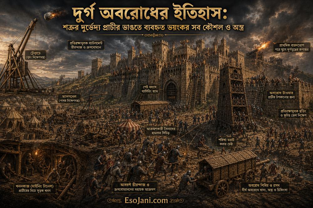 দুর্গ অবরোধের ইতিহাস: দুর্ভেদ্য প্রাচীর ভাঙার ভয়ংকর কৌশল ও অস্ত্র