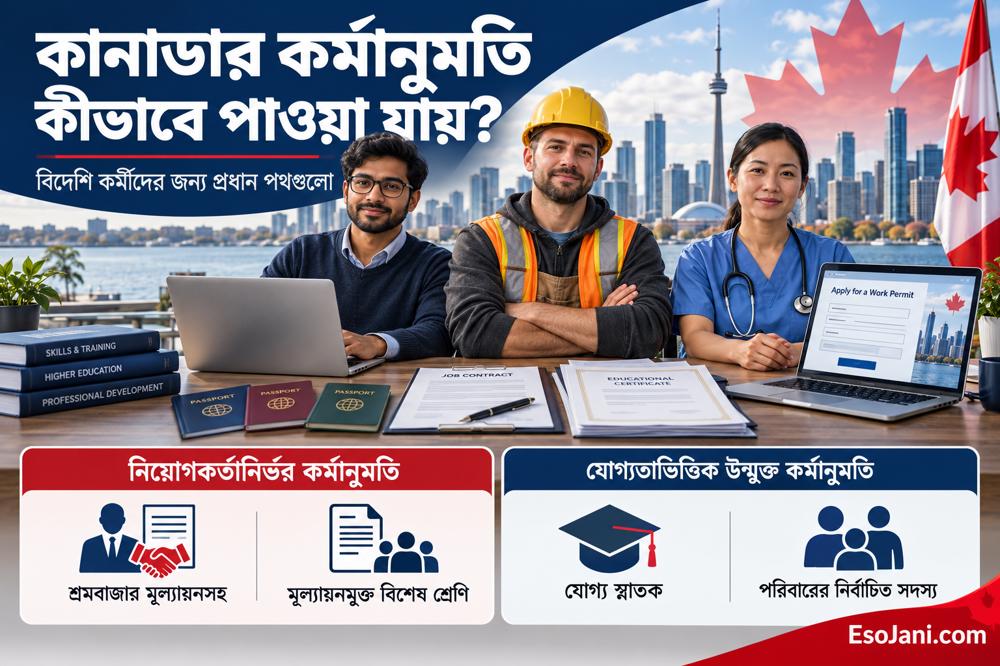 কানাডার কর্মানুমতি কীভাবে পাবেন? বিদেশি কর্মীদের প্রধান আবেদনপথ
