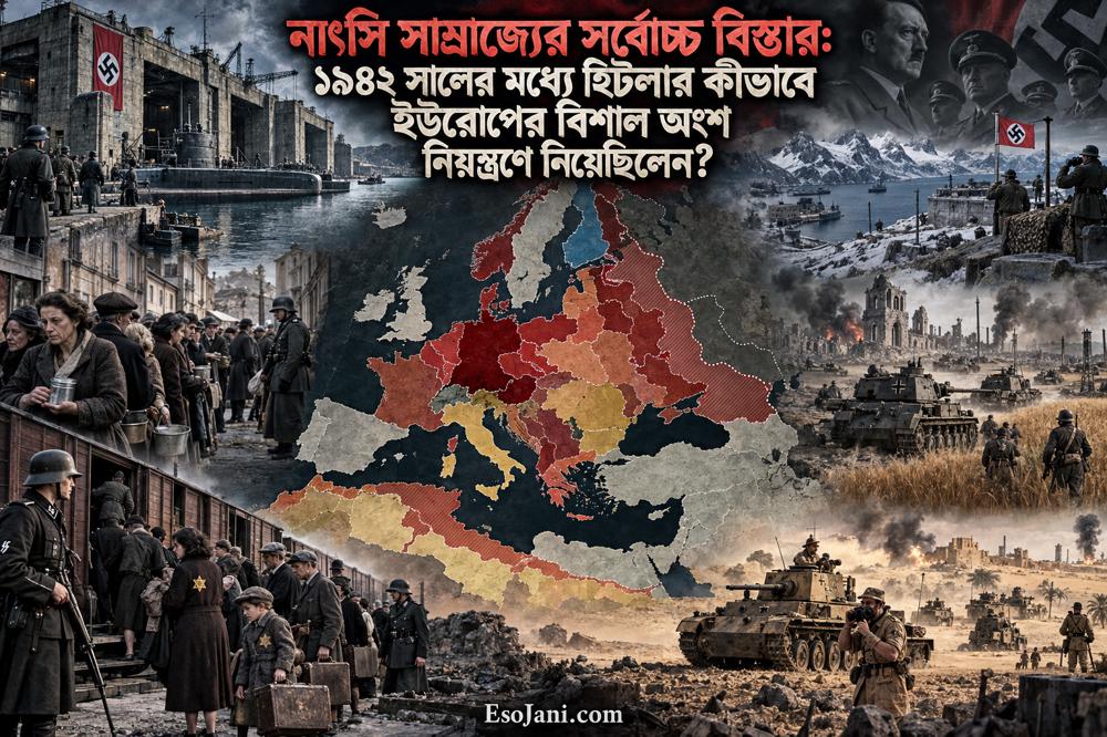 নাৎসি সাম্রাজ্যের সর্বোচ্চ বিস্তার: ১৯৪২ সালে হিটলারের ইউরোপীয় আধিপত্য