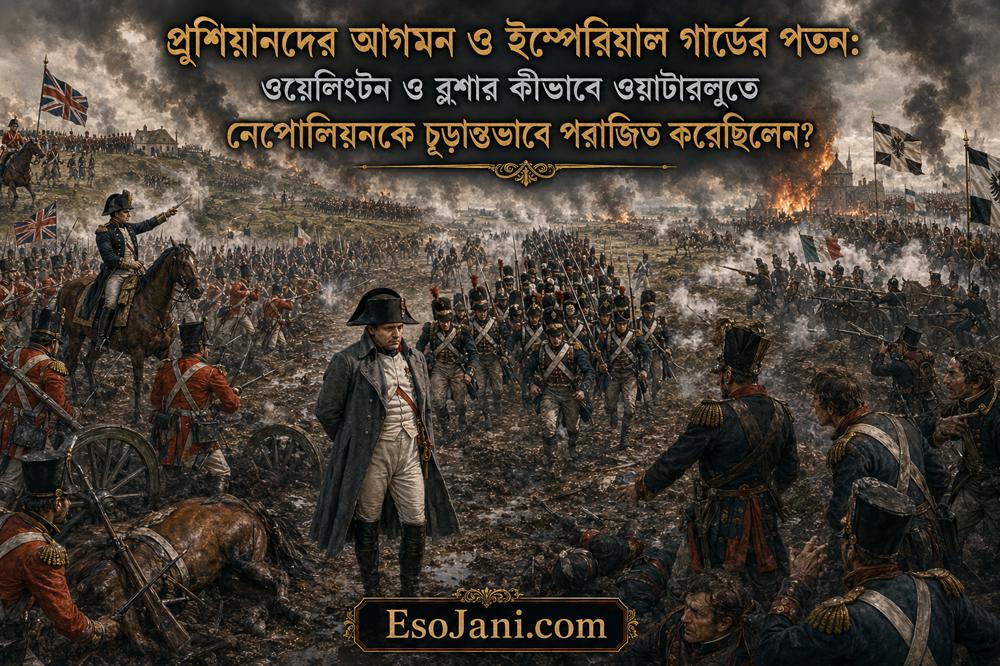 প্রুশিয়ানদের আগমন ও ইম্পেরিয়াল গার্ডের পতন: ওয়েলিংটন ও ব্লুশার কীভাবে ওয়াটারলুতে নেপোলিয়নকে চূড়ান্তভাবে পরাজিত করেছিলেন?