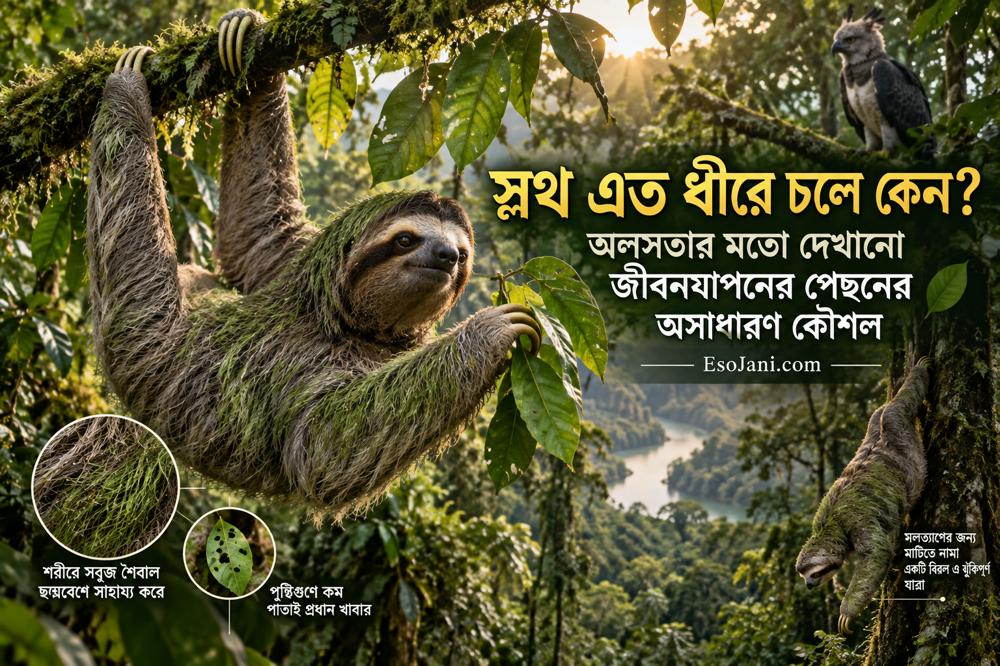 স্লথ এত ধীরে চলে কেন? অলসতার আড়ালে লুকিয়ে থাকা বেঁচে থাকার অসাধারণ কৌশল
