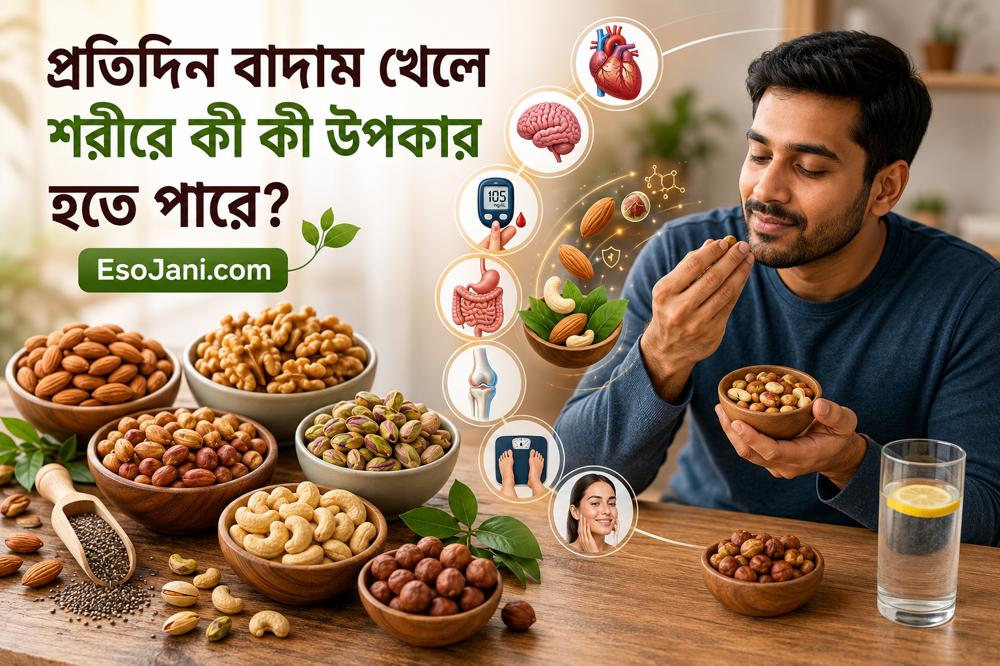 প্রতিদিন বাদাম খেলে শরীরে কী কী উপকার হতে পারে? হৃদ্‌যন্ত্র, মস্তিষ্ক, ওজন ও রক্তে শর্করার ওপর প্রভাব