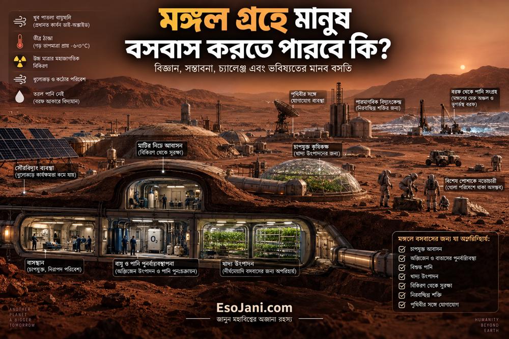 মঙ্গল গ্রহে মানুষ বসবাস করতে পারবে কি? লাল গ্রহে মানববসতির বাস্তব সম্ভাবনা ও কঠিন চ্যালেঞ্জ