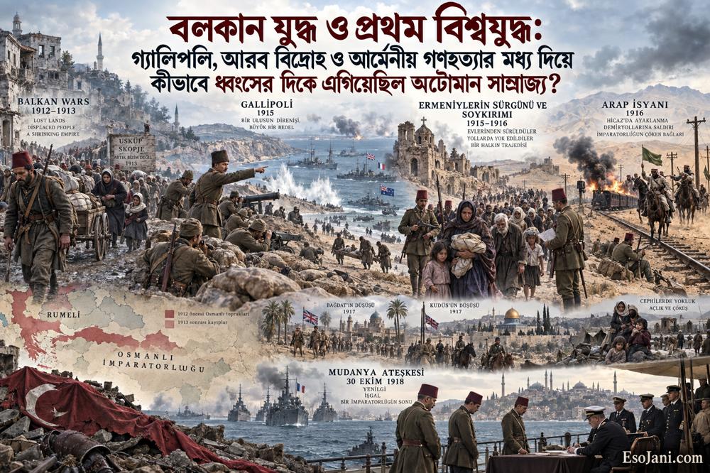 বলকান যুদ্ধ ও প্রথম বিশ্বযুদ্ধ: গ্যালিপলি, আরব বিদ্রোহ ও আর্মেনীয় গণহত্যার মধ্য দিয়ে অটোমান সাম্রাজ্যের পতন