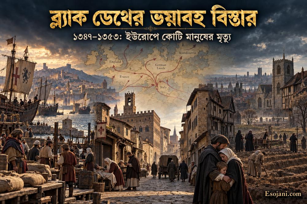 ব্ল্যাক ডেথের বিস্তার: ১৩৪৭–১৩৫৩ সালে ইউরোপে কোটি মানুষের মৃত্যু