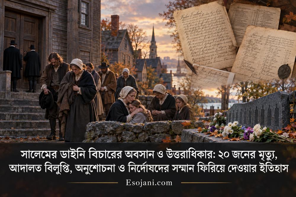সালেমের ডাইনি বিচারের অবসান: ২০ জনের মৃত্যু, অনুশোচনা ও নির্দোষদের সম্মান ফেরানোর ইতিহাস