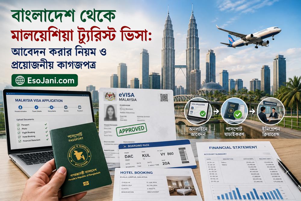 বাংলাদেশ থেকে মালয়েশিয়া ট্যুরিস্ট ভিসা: আবেদন করার নিয়ম, খরচ ও প্রয়োজনীয় কাগজপত্র