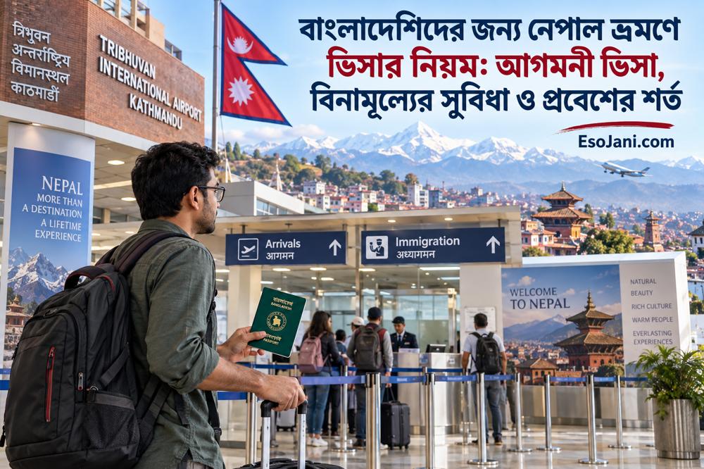বাংলাদেশিদের জন্য নেপাল ভ্রমণে ভিসার নিয়ম: আগমনী ভিসা, বিনামূল্যের সুবিধা ও প্রবেশের শর্ত