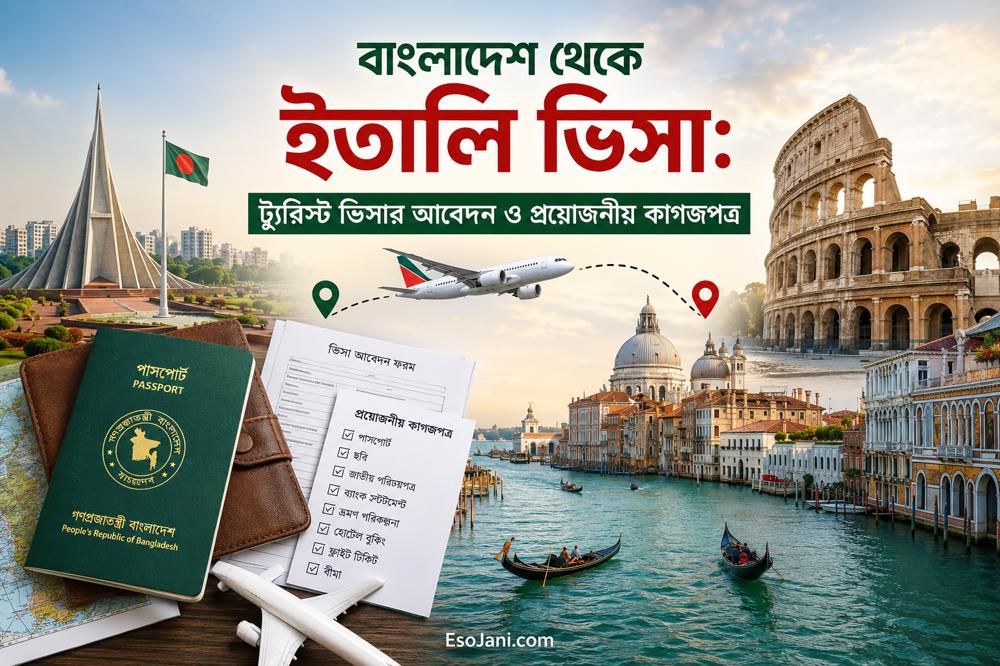 বাংলাদেশ থেকে ইতালি ট্যুরিস্ট ভিসা: আবেদন প্রক্রিয়া, খরচ ও প্রয়োজনীয় কাগজপত্র