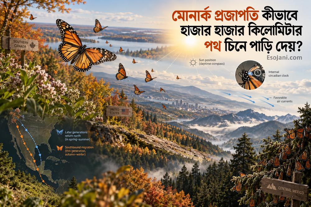 মোনার্ক প্রজাপতি কীভাবে হাজার হাজার কিলোমিটার পথ চিনে মেক্সিকোয় পৌঁছায়?