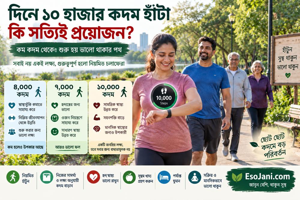 দিনে ১০ হাজার কদম হাঁটা কি সত্যিই প্রয়োজন? সুস্থ থাকতে আসলে কত কদম হাঁটবেন