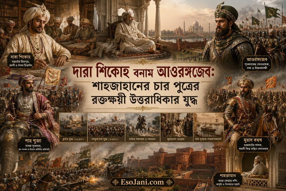 দারা শিকোহ বনাম আওরঙ্গজেব: শাহজাহানের চার পুত্রের রক্তক্ষয়ী উত্তরাধিকার যুদ্ধ