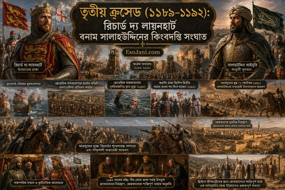 তৃতীয় ক্রুসেড (১১৮৯–১১৯২): রিচার্ড দ্য লায়নহার্ট বনাম সালাহউদ্দিনের কিংবদন্তি সংঘাত