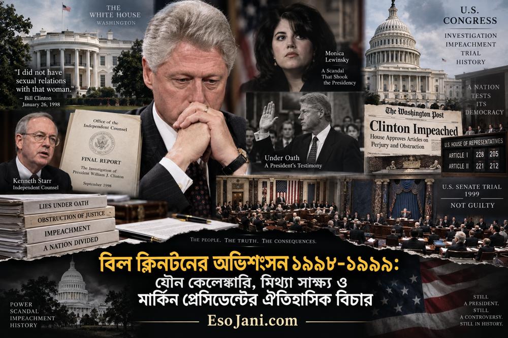 বিল ক্লিনটনের অভিশংসন ১৯৯৮–১৯৯৯: যৌন কেলেঙ্কারি, মিথ্যা সাক্ষ্য ও মার্কিন প্রেসিডেন্টের ঐতিহাসিক বিচার