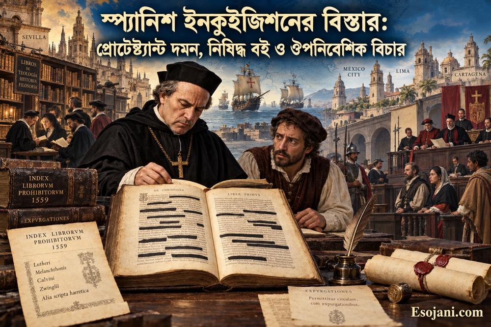 স্প্যানিশ ইনকুইজিশনের বিস্তার: প্রোটেস্ট্যান্ট দমন, নিষিদ্ধ বই ও ঔপনিবেশিক বিচার