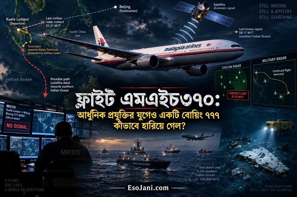 ফ্লাইট এমএইচ৩৭০: আধুনিক প্রযুক্তির যুগেও একটি বোয়িং ৭৭৭ কীভাবে পৃথিবী থেকে হারিয়ে গেল?