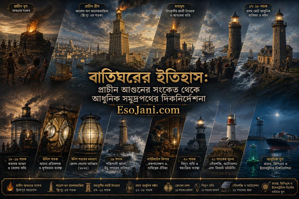 বাতিঘরের ইতিহাস: প্রাচীন আগুনের সংকেত থেকে আধুনিক সমুদ্রপথের দিকনির্দেশনা