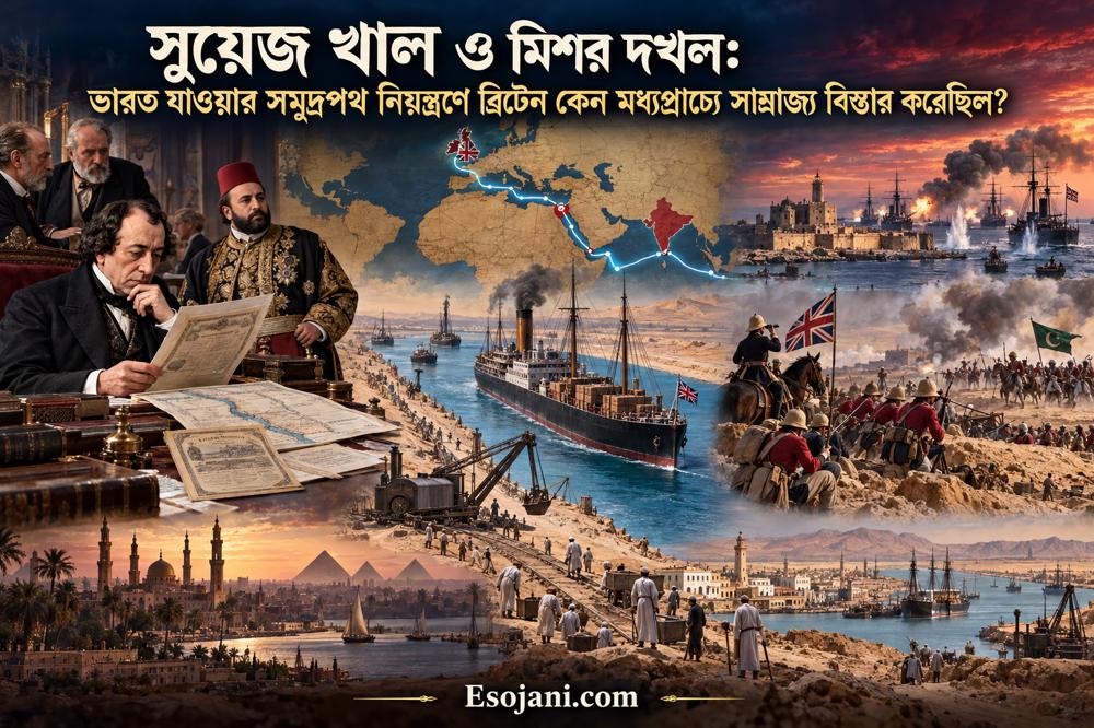 সুয়েজ খাল ও মিশর দখল: ভারতগামী সমুদ্রপথ নিয়ন্ত্রণে ব্রিটিশ সাম্রাজ্যের মধ্যপ্রাচ্যে বিস্তার