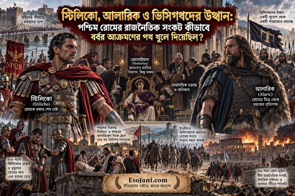স্টিলিকো, আলারিক ও ভিসিগথদের উত্থান: পশ্চিম রোমের রাজনৈতিক সংকট কীভাবে আক্রমণের পথ খুলে দিয়েছিল?