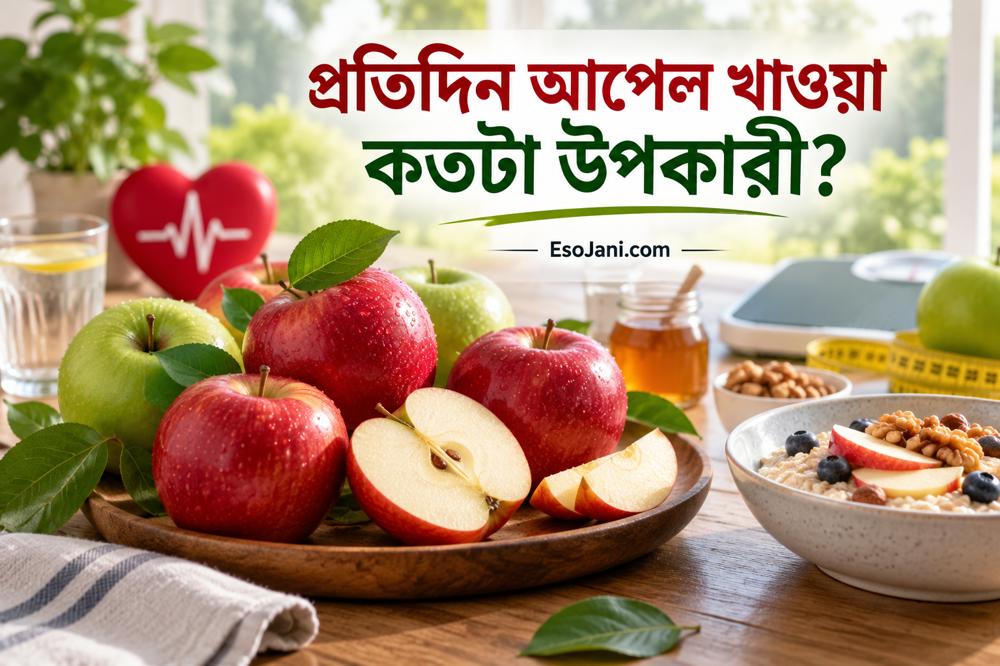 প্রতিদিন আপেল খাওয়া কতটা উপকারী? হৃদ্‌যন্ত্র, হজম, ওজন ও রক্তে শর্করার ওপর প্রভাব