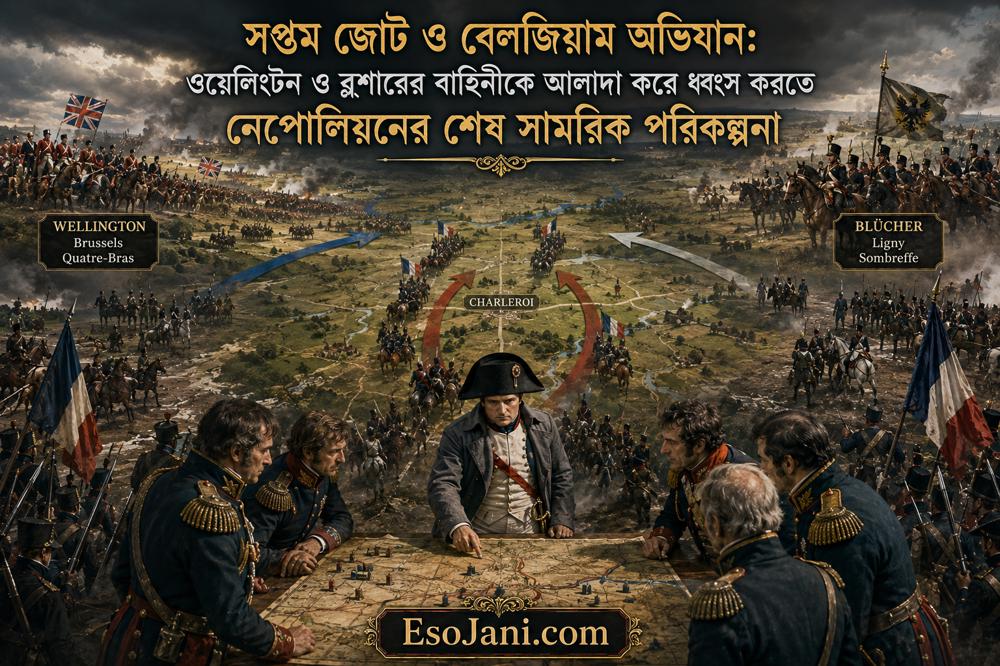 সপ্তম জোট ও বেলজিয়াম অভিযান: ওয়েলিংটন ও ব্লুশারকে আলাদা করে ধ্বংস করার নেপোলিয়নের শেষ সামরিক পরিকল্পনা