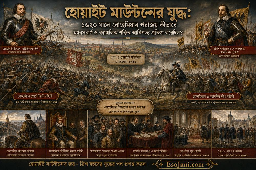 হোয়াইট মাউন্টেনের যুদ্ধ: ১৬২০ সালে বোহেমিয়ার পরাজয় ও হ্যাবসবার্গ-ক্যাথলিক আধিপত্যের উত্থান