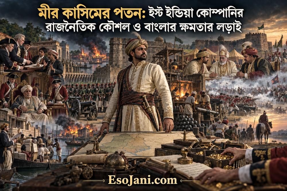 মীর কাসিমের পতন: ইস্ট ইন্ডিয়া কোম্পানির রাজনৈতিক কৌশল ও বাংলার ক্ষমতার লড়াই