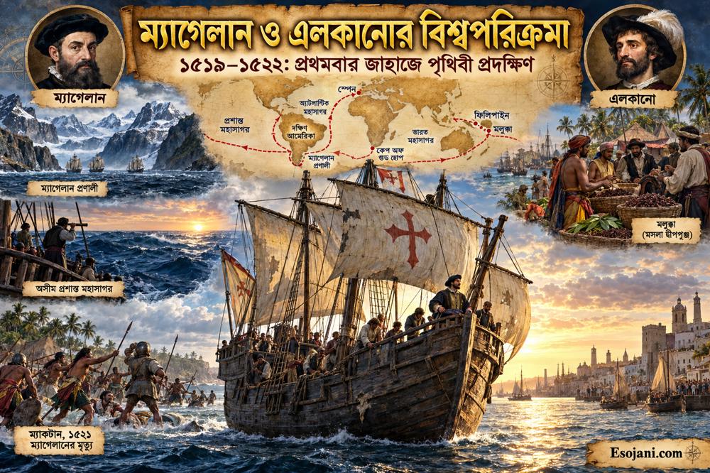 ম্যাগেলান ও এলকানোর বিশ্বপরিক্রমা: ১৫১৯–১৫২২ সালের ঐতিহাসিক অভিযান