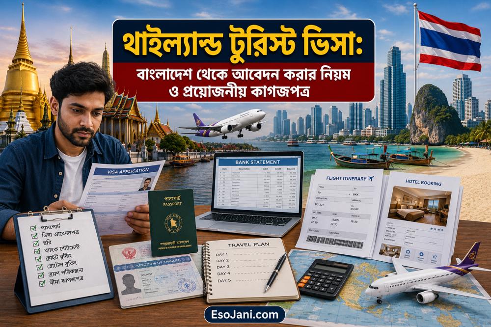 থাইল্যান্ড ট্যুরিস্ট ভিসা: বাংলাদেশ থেকে আবেদন করার নিয়ম, কাগজপত্র ও সম্পূর্ণ প্রক্রিয়া