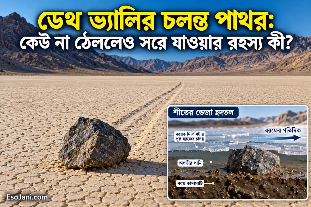 ডেথ ভ্যালির চলন্ত পাথর: কেউ না ঠেললেও সরে যাওয়ার রহস্য কী?
