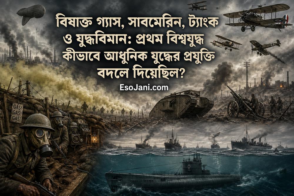 বিষাক্ত গ্যাস, সাবমেরিন, ট্যাংক ও যুদ্ধবিমান: প্রথম বিশ্বযুদ্ধ কীভাবে আধুনিক যুদ্ধের প্রযুক্তি বদলে দিয়েছিল?