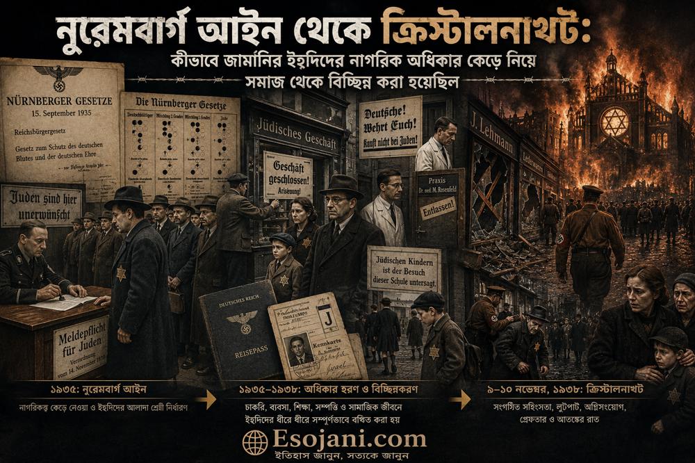নুরেমবার্গ আইন থেকে ক্রিস্টালনাখট: নাৎসি জার্মানিতে ইহুদিদের অধিকার কেড়ে নেওয়ার ইতিহাস