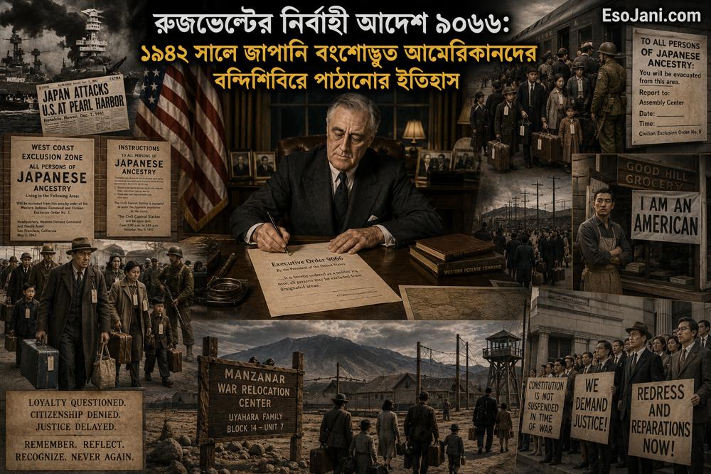 রুজভেল্টের নির্বাহী আদেশ ৯০৬৬: ১৯৪২ সালে জাপানি বংশোদ্ভূত আমেরিকানদের বন্দিশিবিরে পাঠানোর ইতিহাস