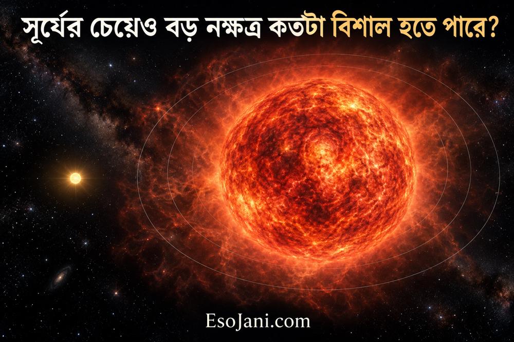 সূর্যের চেয়েও বড় নক্ষত্র কতটা বিশাল হতে পারে?