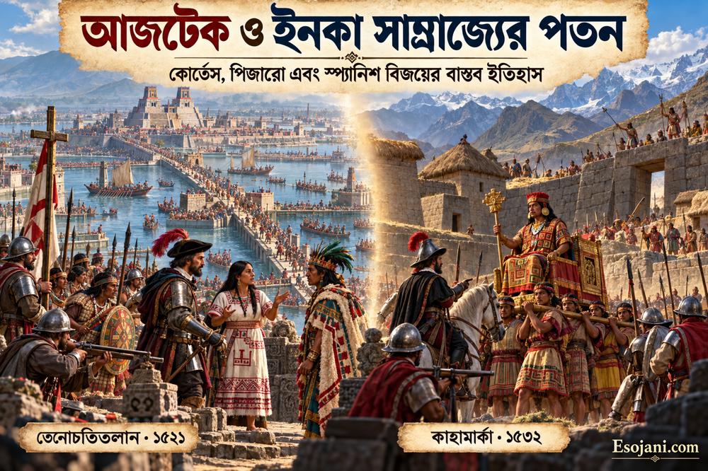 আজটেক ও ইনকা সাম্রাজ্যের পতন: কোর্তেস ও পিজারোর বিজয়ের ইতিহাস