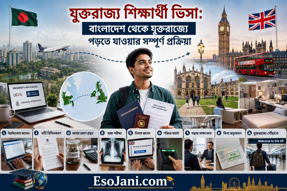 যুক্তরাজ্য শিক্ষার্থী ভিসা: বাংলাদেশ থেকে যুক্তরাজ্যে পড়তে যাওয়ার সম্পূর্ণ প্রক্রিয়া