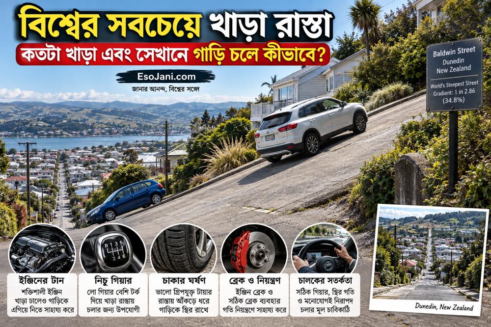 বিশ্বের সবচেয়ে খাড়া রাস্তা কতটা খাড়া এবং সেখানে গাড়ি চলে কীভাবে?