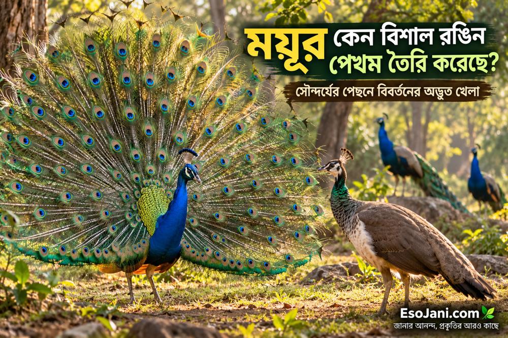 ময়ূর কেন বিশাল রঙিন পেখম তৈরি করেছে? সৌন্দর্যের পেছনে বিবর্তনের অদ্ভুত খেলা