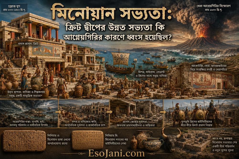 মিনোয়ান সভ্যতা: ক্রিট দ্বীপের উন্নত সভ্যতা কি আগ্নেয়গিরির কারণে ধ্বংস হয়েছিল?