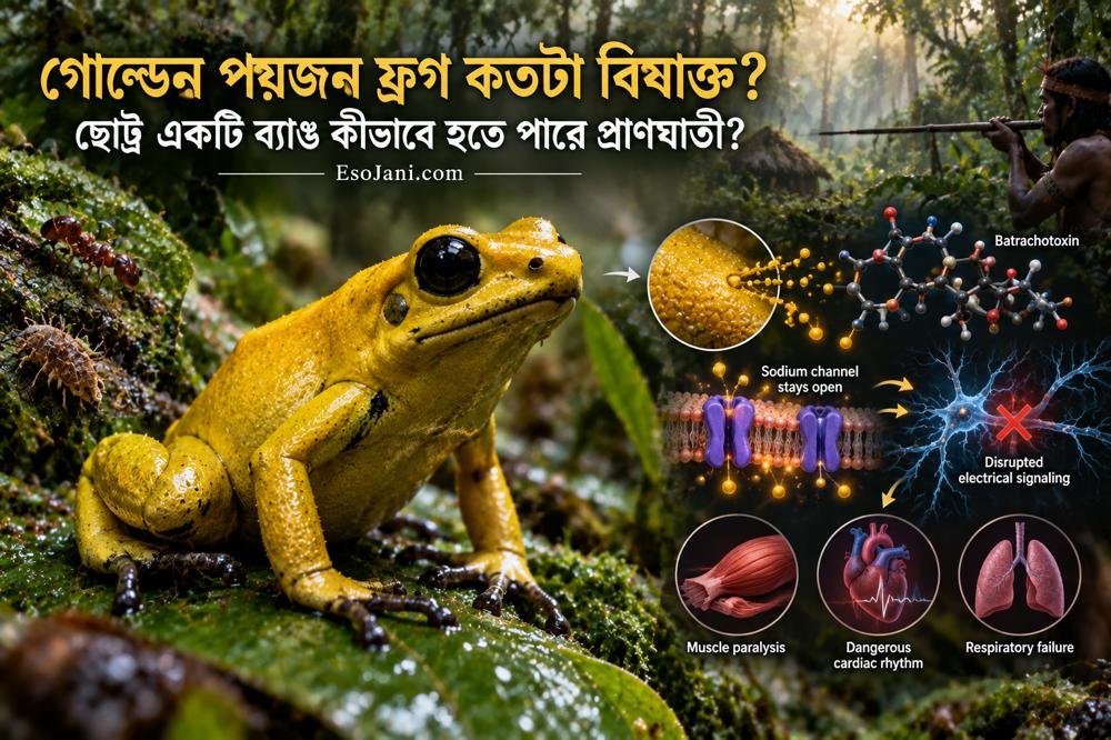 গোল্ডেন পয়জন ফ্রগ কতটা বিষাক্ত? ছোট্ট একটি ব্যাঙ কীভাবে হতে পারে প্রাণঘাতী?