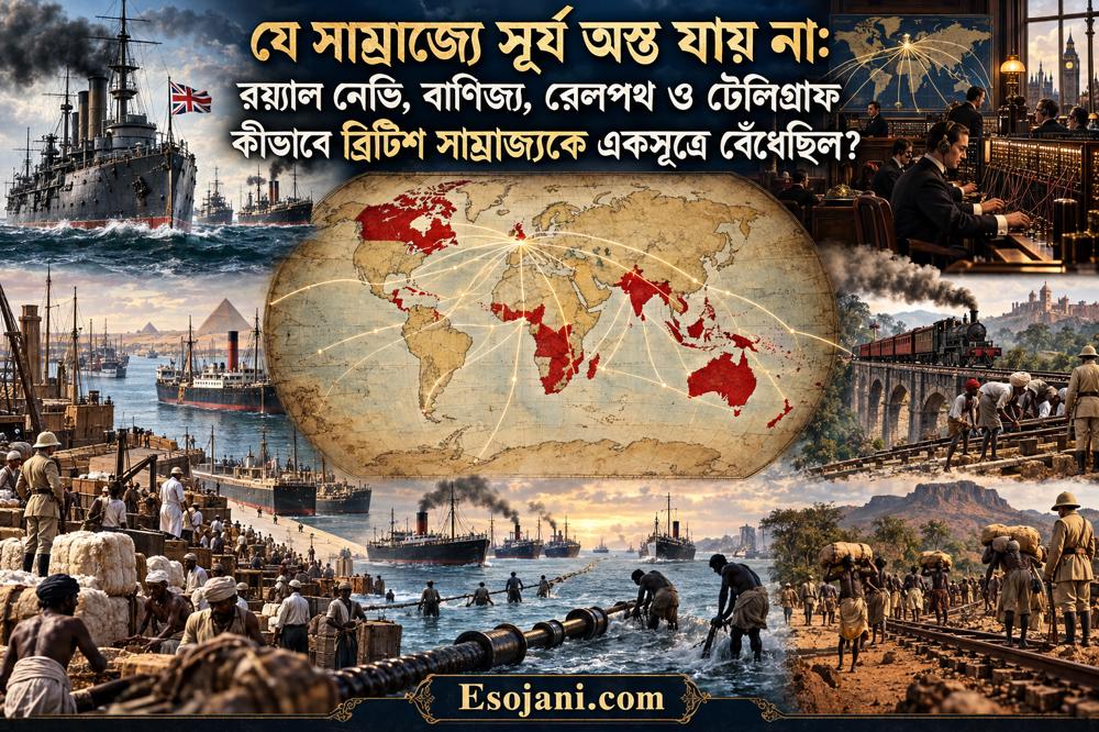 যে সাম্রাজ্যে সূর্য অস্ত যায় না: নৌবাহিনী, বাণিজ্য, রেলপথ ও টেলিগ্রাফের ভূমিকা